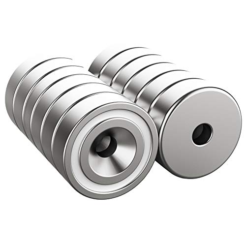 12 pezzi Magneti 16 x 5 mm 6 KG Forza con Capsula e Viti