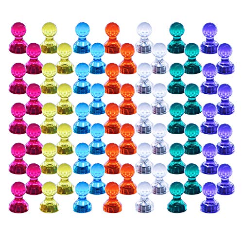 Magenesis 60 Piezas Imanes de Pizarra Blanca Transparentes de Colores, Imanes de Pizarra para Pizarras Blancas, Neveras