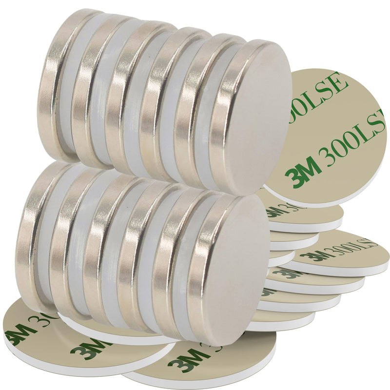 Magnetpro 12 piece of disc magnets 6 kg of power 25 mm diameter x 3 mm thick with self-adhesive tape